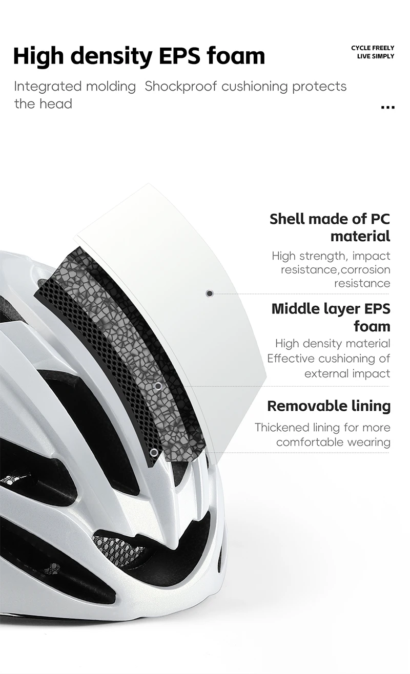 WEST BIKING Fahrradhelm, leicht, integriert geformt, 24 Belüftungslöcher mit Moskitonetz für Mountainbike, Rennrad, Herren, Damen, Sicherheit – Detail 11