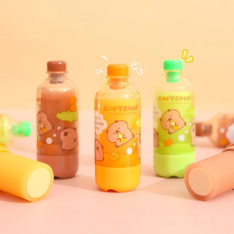 24pcs/lot Creative Capybara Eraser Cute Writing Drawing Rubber Pencil Erasers Stationery For Kids Gifts School Supplies