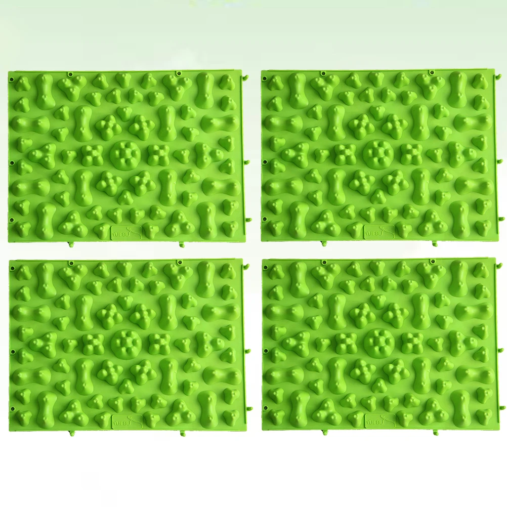 

4pcs Foot Massage Pad Tpe Foldable Acupressure Mat For Office Home Use Relieves Fatigue Improves Circulation Pebble Massage