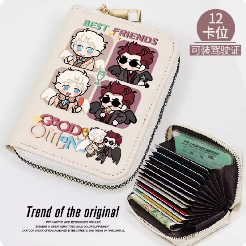 

Anime Good Omens Fashion Wallet PU Purse Card Coin Zipper Cash Holder Bag Cosplay Gift B501