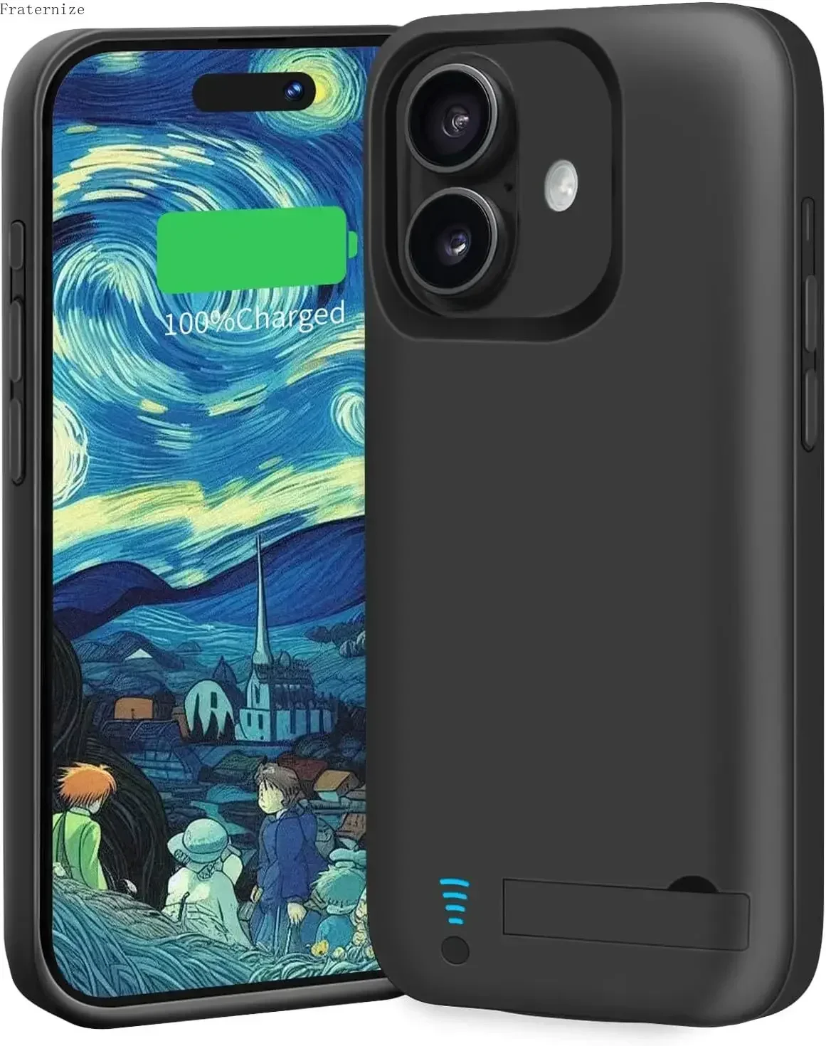 حافظة شاحن بطارية 6000 مللي أمبير لهاتف آيفون 16 بلس باور بانك قابلة لإعادة الشحن، غطاء شحن بطارية ممتد، بطارية خارجية