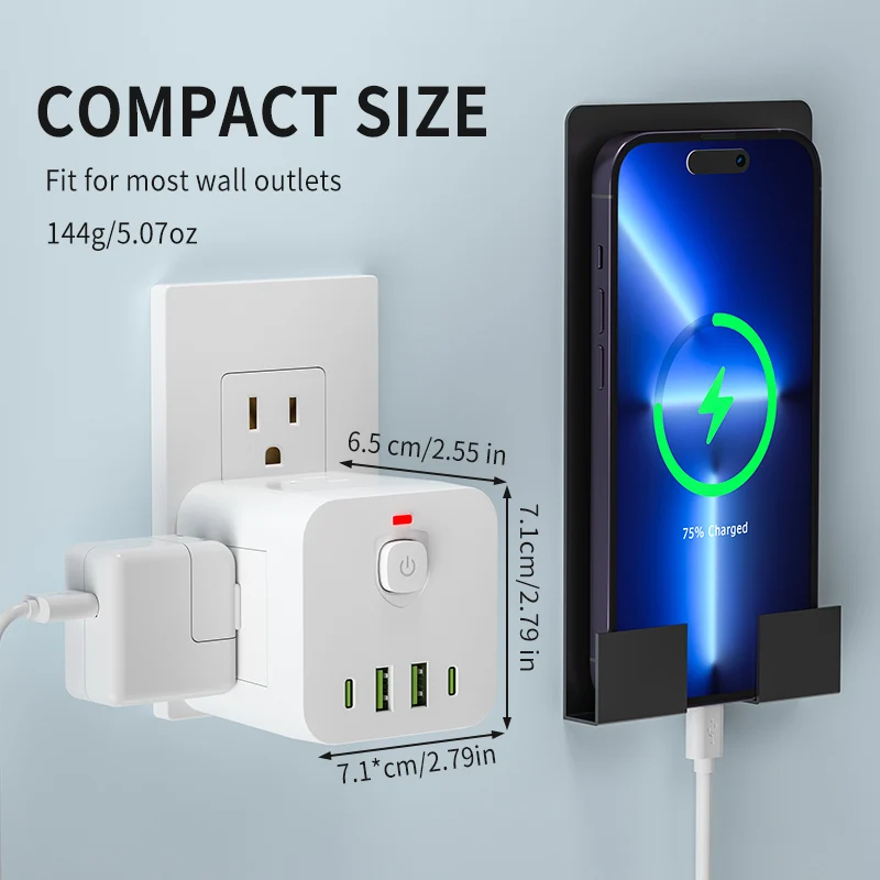 The power socket for Christmas gifts is practical, economical and easy to carry. The product contains 4 side power output termin