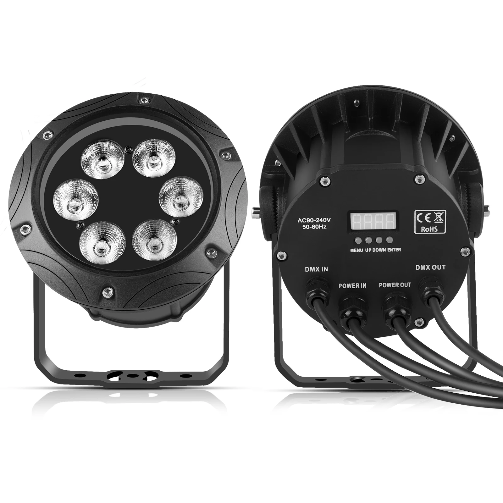 Luz Par para espectáculo de discoteca, iluminación LED RGBW, resistente al agua, efecto de fiesta DMX512, Control por voz para DJ, concierto al aire libre