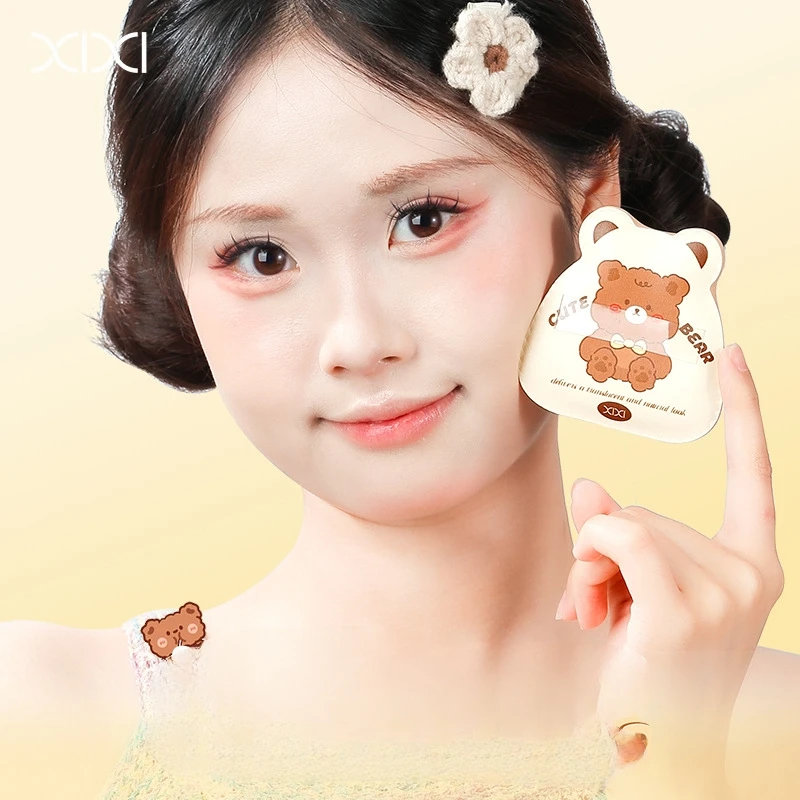 XIXI لينة رقيق مزج الإسفنج للمكياج لطيف الدب تصميم الاستخدام الجاف والرطب أداة التجميل للطلاب الجمال الأساسية