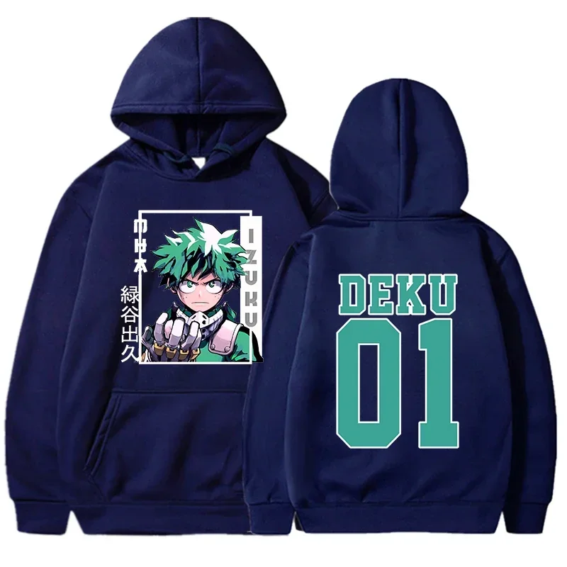 Sweat à capuche imprimé Anime Deku 01 pour hommes et femmes, pull à manches longues, streetwear Harajuku, sweat-shirt Hip Hop, mode automne et hiver, nouveau