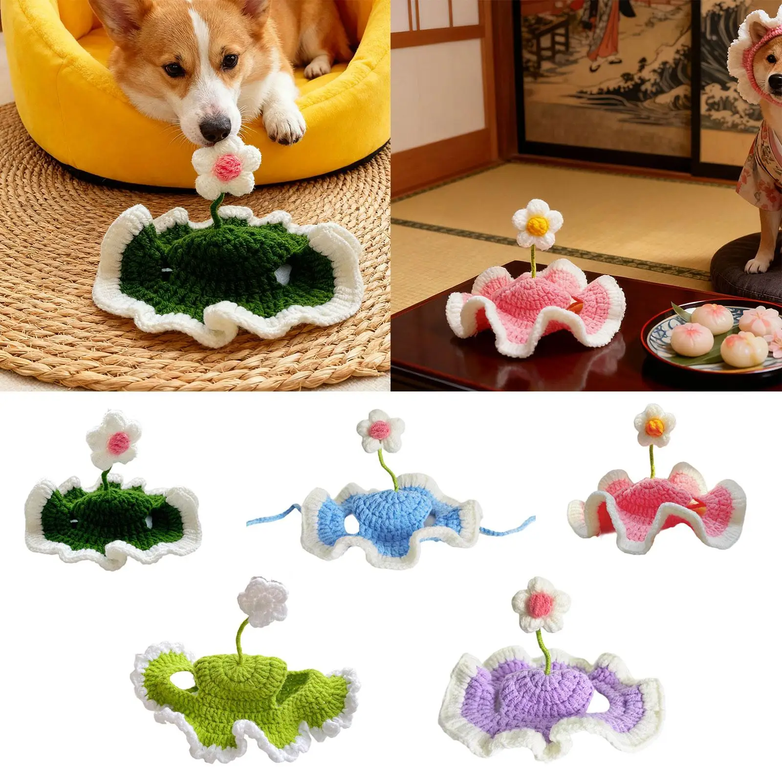 Winter Dog Hat Cozy Milk Cotton Thread Knitted Cap Adorable Pet Costume Accessory for Puppy Kitten Cat Outdoor