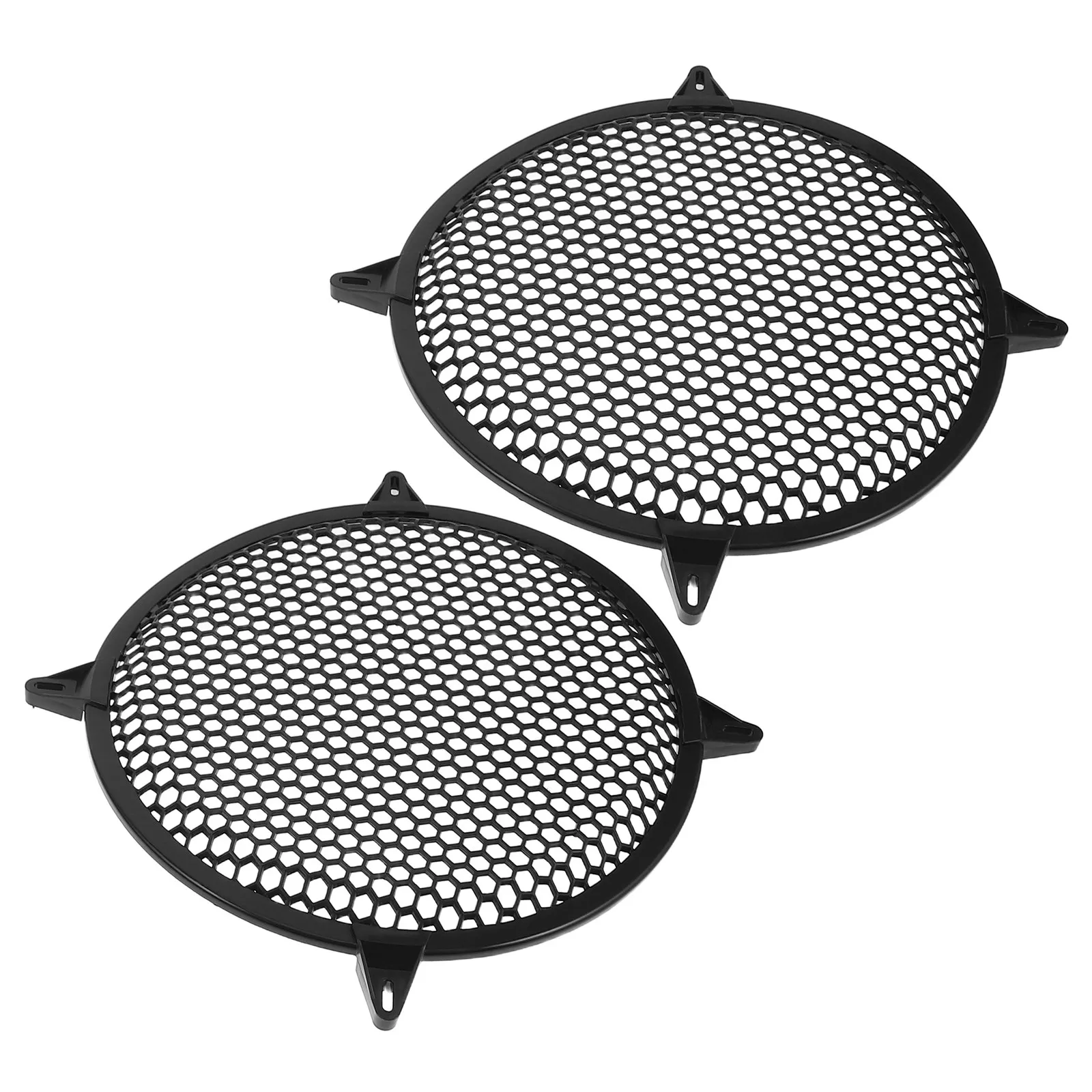 2Pcs Speaker Grill Mesh Black Round Plastic Protective Cover Speaker Grill for Subwoofer Home Car Audio Dust Protector