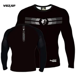 Vszap Brazilian Jiu Jitsu Quick-Drying Sports Tight Anti-Wear Clothing Long Sleeve Stretch Multifunctional T-shirt  Men and Wome