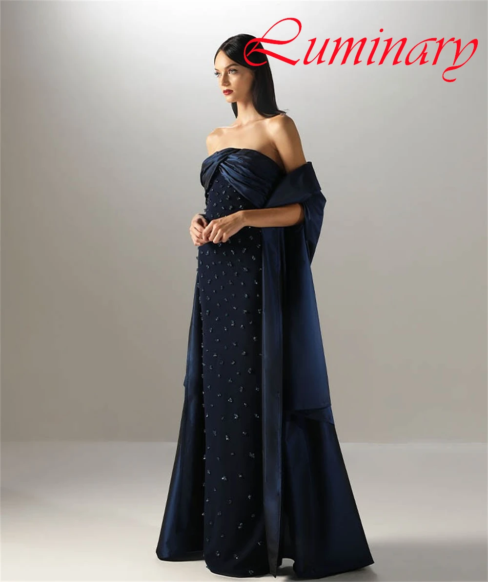 Robe de soirée sans bretelles en Jersey de luxe personnalisée, robe de bal classique sans manches, tempérament, traîne de balayage, robes d'occasion spéciale