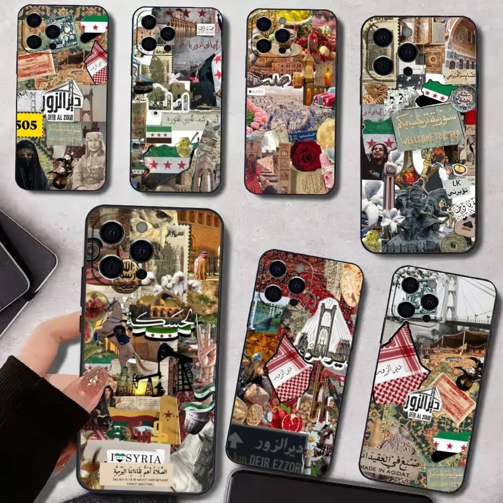 

Soft Silicone Black Cover S-Syrian Revolution Flag Phone Case Compatible with iPhone 17/16/15/14/13/12/11 pro Max/XS