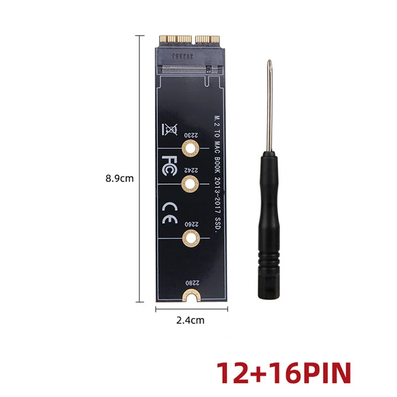 T35C 2X untuk Air Pro 2013-2017 A1465 A1466 A1398 12 + 16Pin Ke NVME M-key M.2 PCI-E 4.0 SSD Konverter Adaptor Hard Drive
