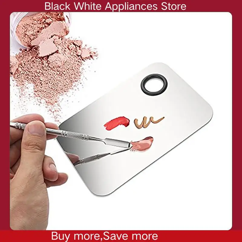 

2X Professional Makeup Palette Tray Mixed Make Up Stainless Steel Liquid Foundation Palette Watercolor Art Makeup Tools-CLIM