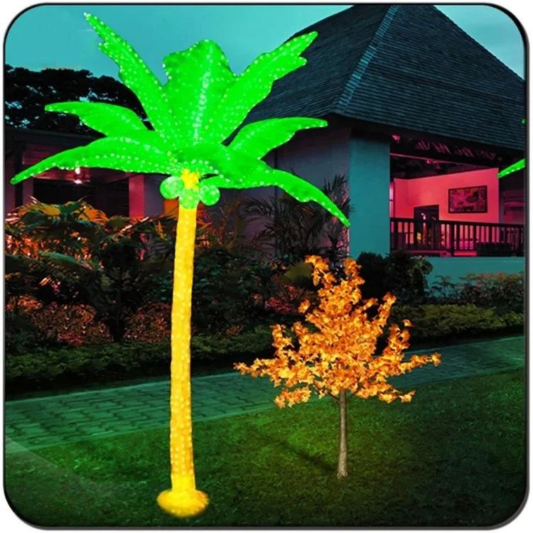 Best-Selling Outdoor Acrylic Palm Tree LED Light Stylish Artificial Metal Mushroom Garden for Street or Yard Decorations