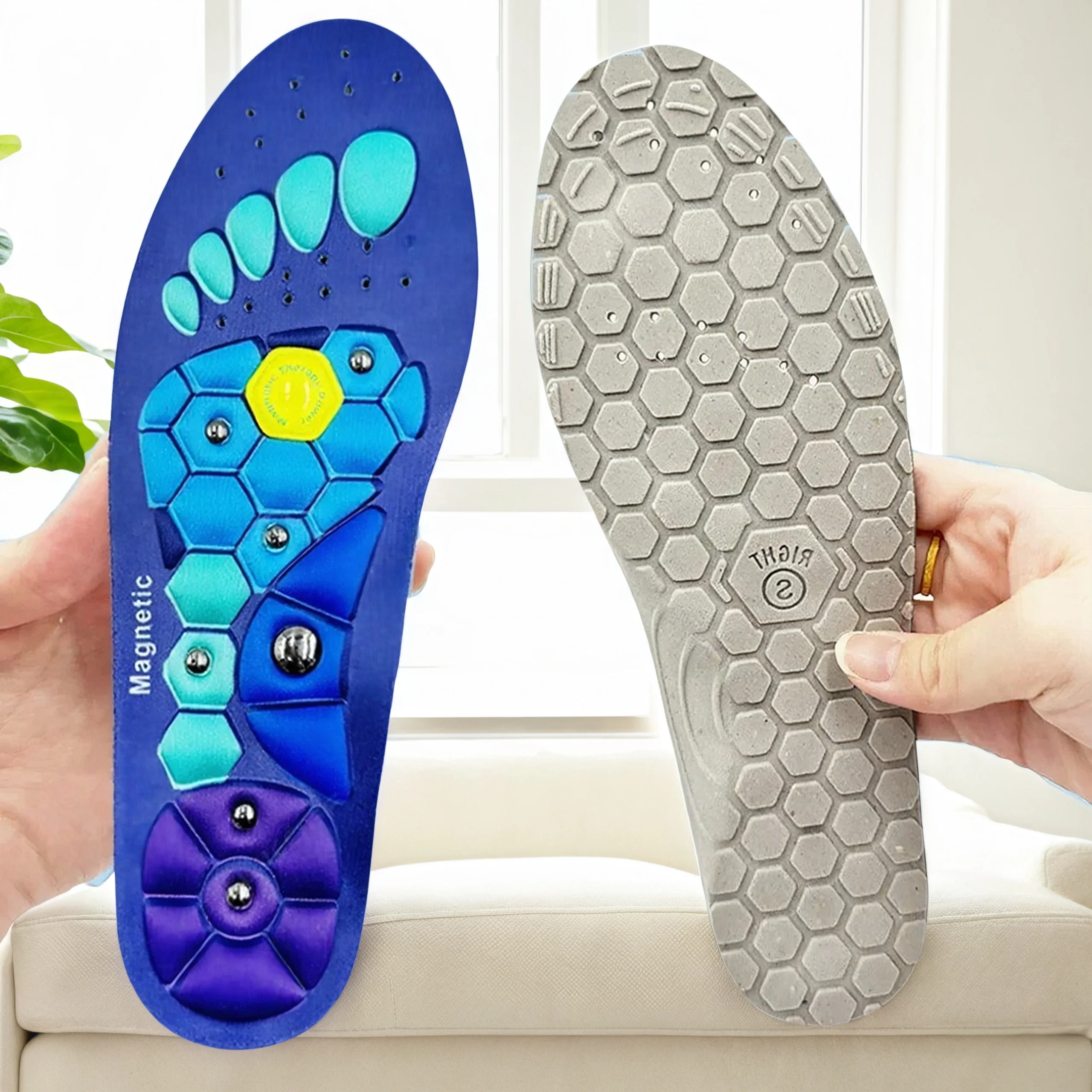 

Massage foot weight loss acupressure insoles，Anti-fatigue health care insoles, medical magnetic therapy sports insoles