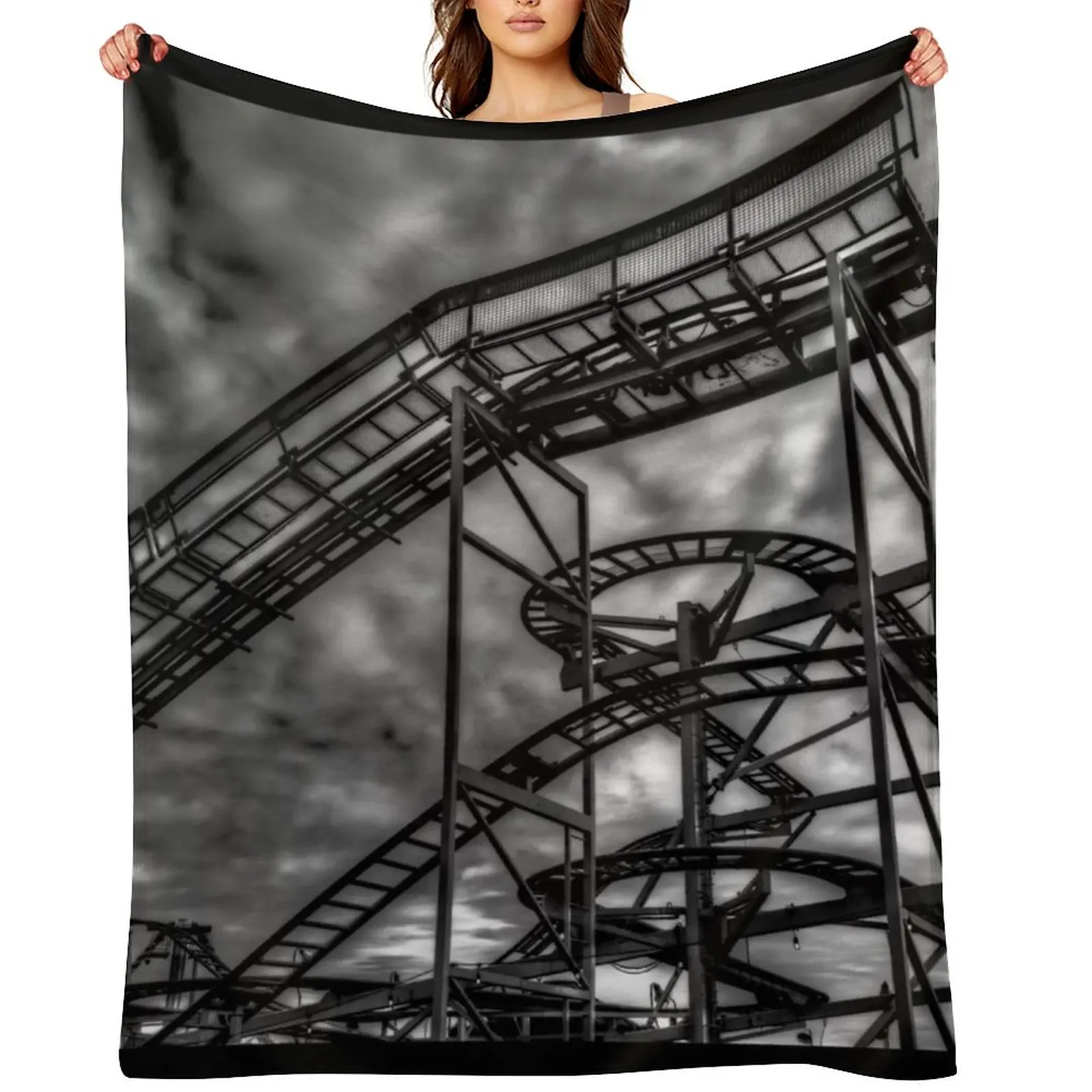 

Monochrome Rollercoaster Throw Blanket Luxury Throw Moving warm for winter Cute Plaid Blankets