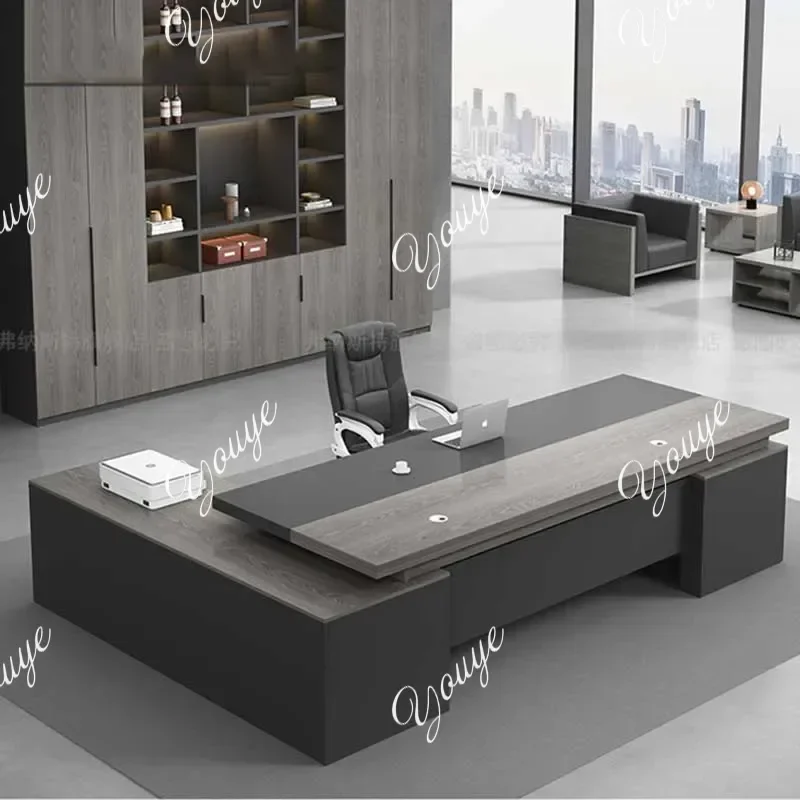 J Corner مكتب مكتب فاخر درج منزلي بني دراسة مكتب الكمبيوتر التنفيذي المنزل الكتابة ميسا Ordenador الأثاث