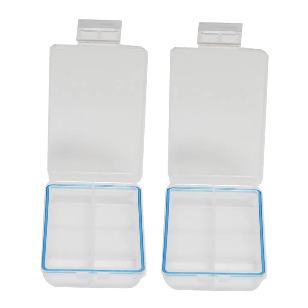 

Pack of 2 Travel Pill Organizer Medicine Container 6 Compartment Dispenser Case Jewelry Storage Box Holder