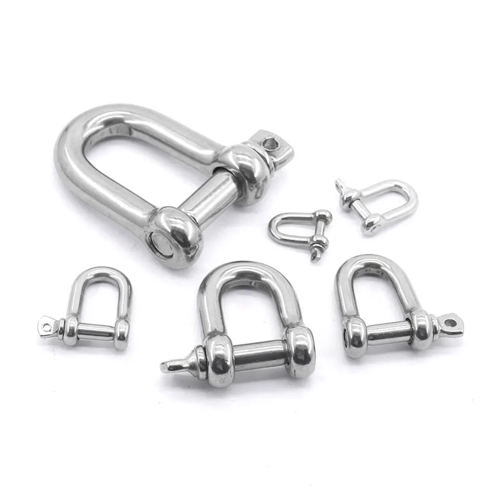 4x D-Type Stainless Steel Shackle For Simple And Easy Buckle D-type Design Easy To Use 304M8