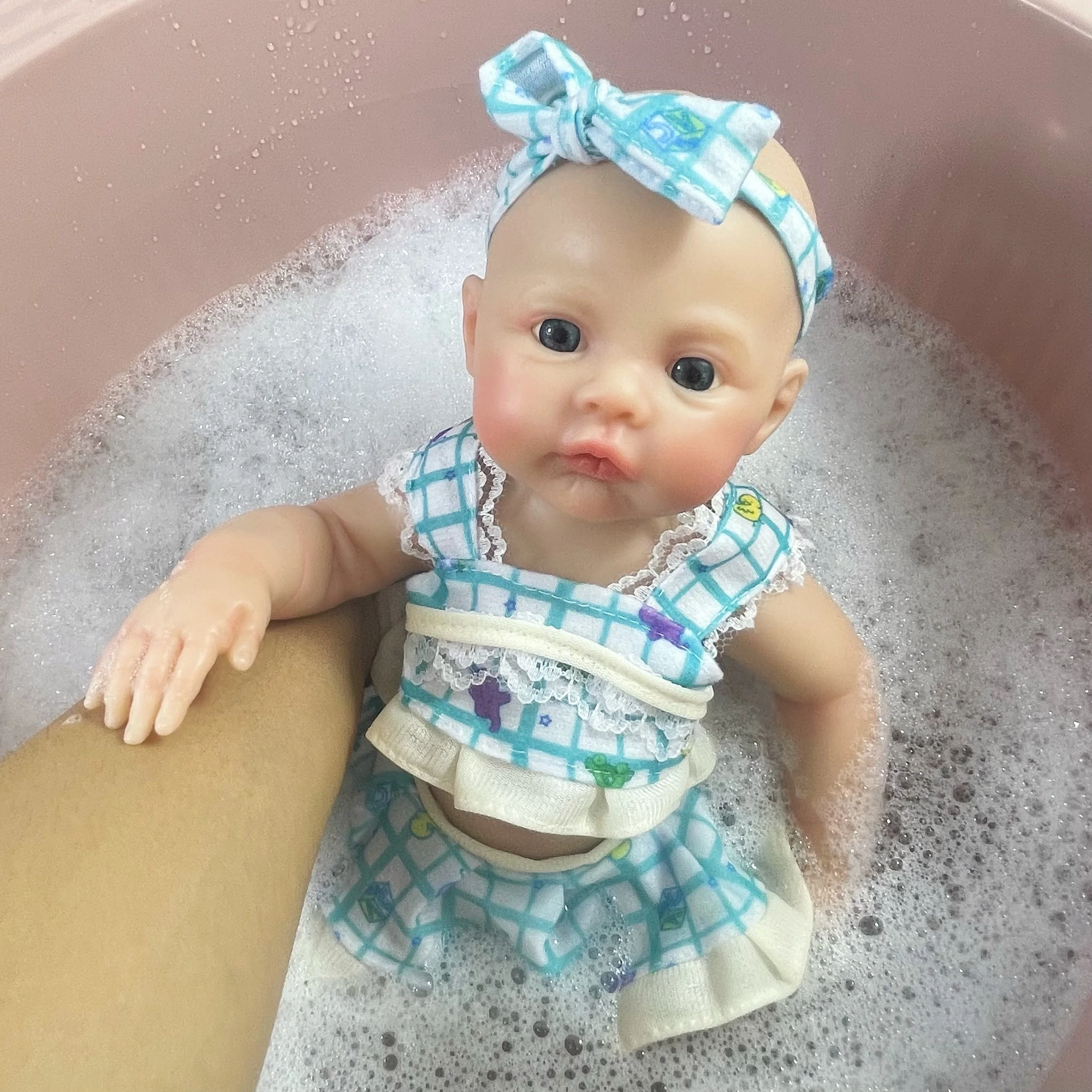 دمية أطفال صغيرة مطلية بالسيليكون مقاس 13 بوصة، هدية لعبة دمية أصلية للفتيات من السيليكون الصلب قابلة للغسل