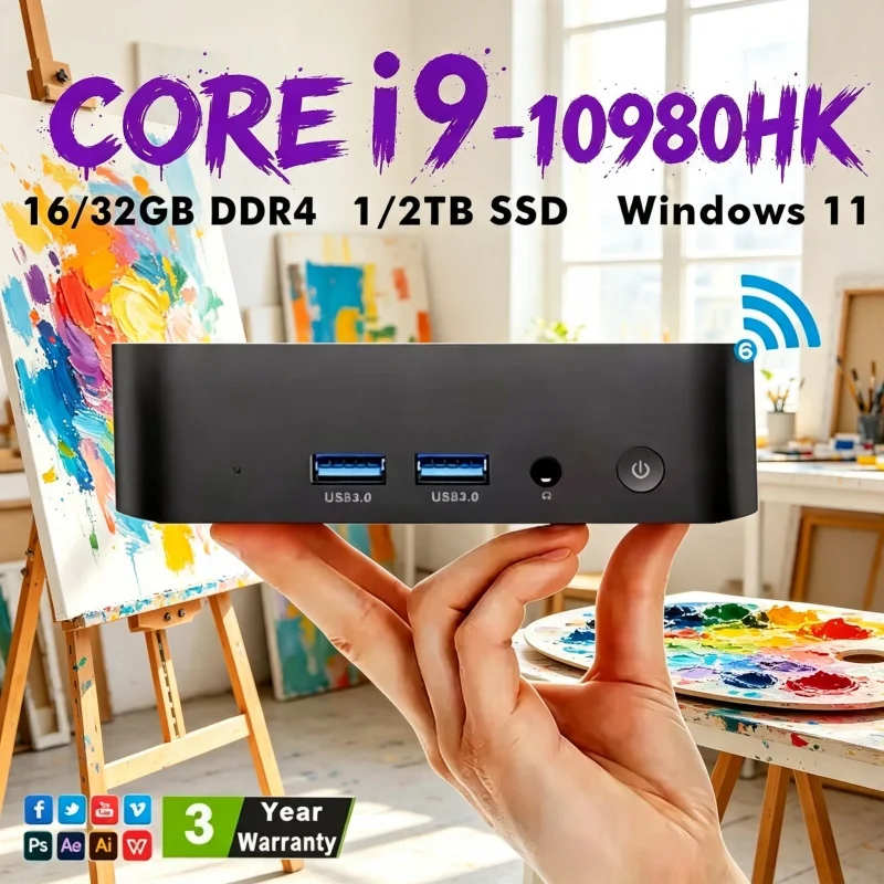 2026 Lambent Vagrant MINI PC Equipped With Windows 11 Core I9 10980HK RAM 1TB SSD WIFI 6 BT5.2 4K HD Compact Gaming Business