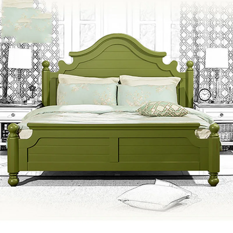 High End Kawaii Bedroom Double Bed Waterproof Wood Sleeping Modern Queen Beds Twin Headboard Wooden Camas De Casal Furniture