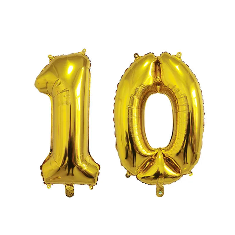 32 inch Number Figure Foil Balloons 10 20 30 40 50 60 70 80 90 Years Old Birthday Balloon Party Decoration Anniversary  Supplies