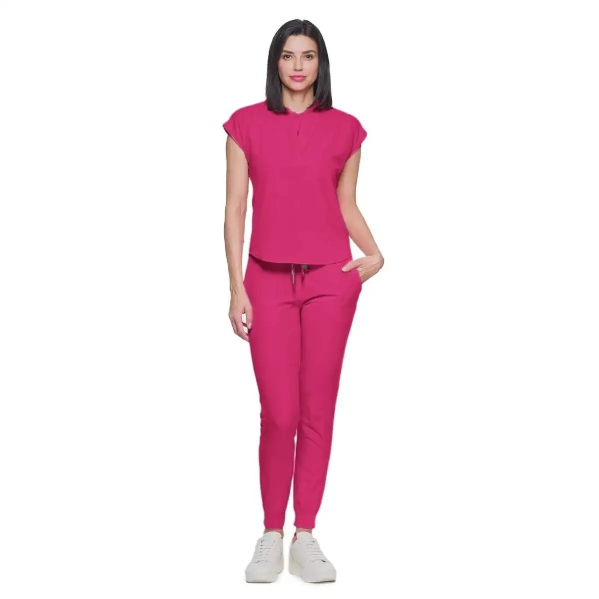 New Fast Delivery Nurse Scrubs Uniform Jogger Scrub Women's Anti Wrinkle Sets With Zipper Fitted Medical Clothing For Women