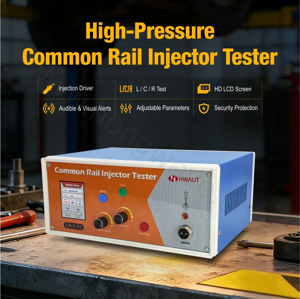 HWAUT CR-C V3 Common Rail Injector Tester for Solenoid & Piezo LCR Resistance Capacitance Test 2.4" LCD Screen Diagnostic Tool
