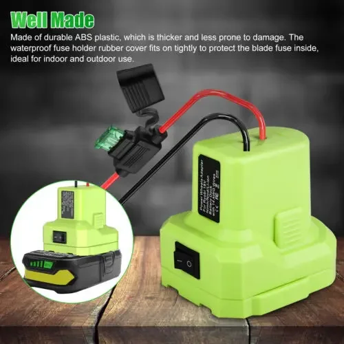 Power Wheels Adaptor for Ryobi 7.2-20V Lithium Ni-MH Battery Dock Power Connector 14 AWG DIY Adapter Tools P108 P107 P102