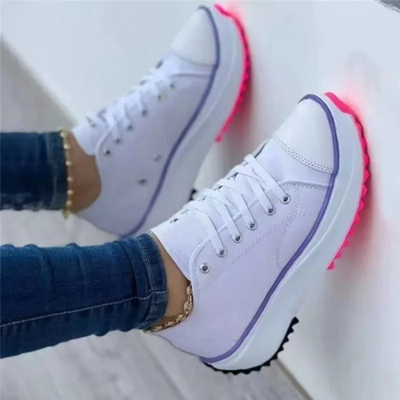 2023 Nieuwe Mode Zomer Vrouwen Casual Schoenen Plus Size Sneakers Voor Vrouwen Platform Sportschoenen Dames Veters Tennisschoenen Maat 43