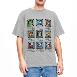 Men Women's NES Retro Video Game Mega Man Bosses T Shirt Accessories Megaman Gaming Cotton T-shirt Clothes Awesome Tee Shirt