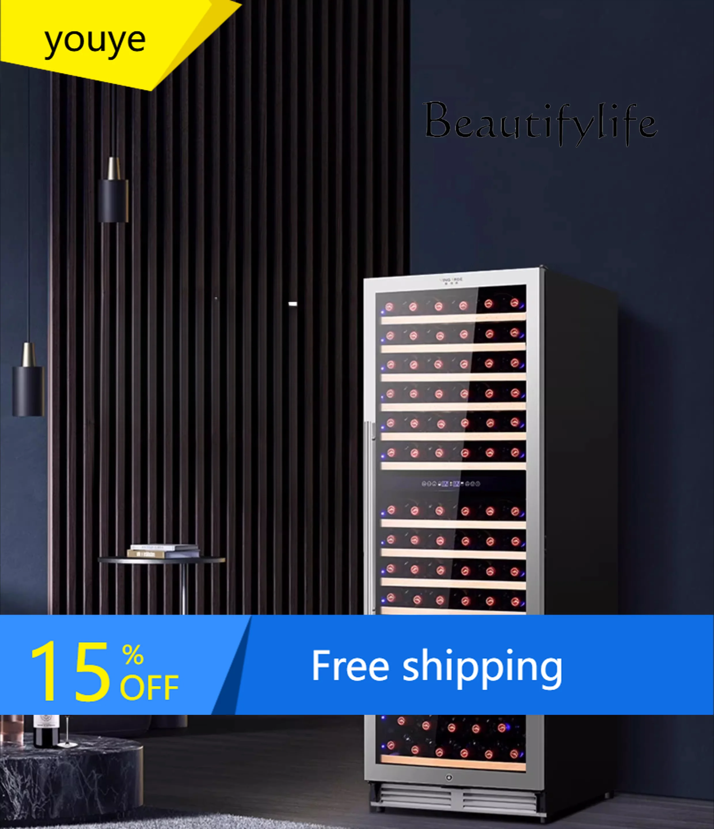 

N47 Wine Cabinet Constant Temperature Wine Cabinet Ice Bar Stainless Steel Double Door Double Use Refrigerated Ice Bar Wine Cabi