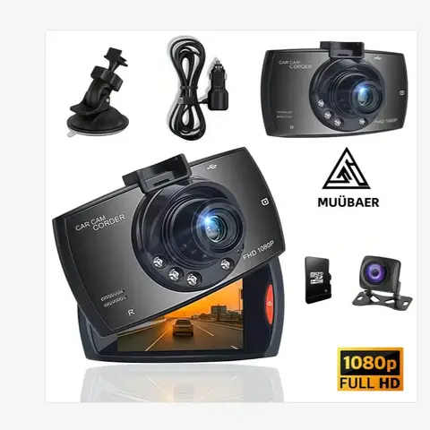 Super Night Vision Dash Cam, 1080P HD, 360° View, Emergency Recording, Loop Capture, Data Transfer - Optimized for Night Driving