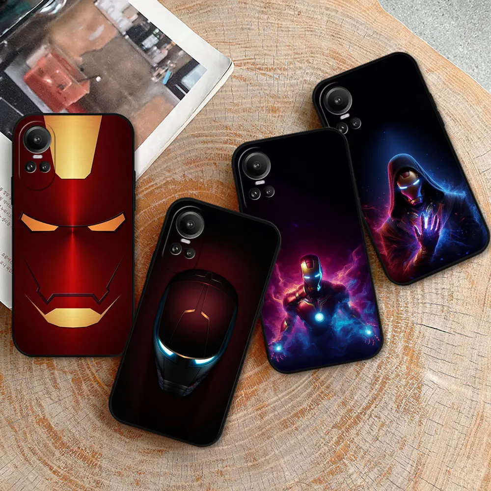 Marvel Iron Man Logo Phone Case For OPPO Reno 11 11F 10 10Xzoom 8 8T 8T4H 8Z 7 7Z 6 6Z 5 4 Pro Plus 5G Soft Silicone Cover Funda