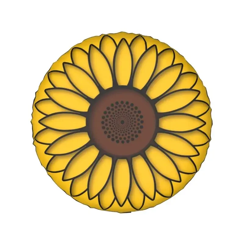 Vector Simple Sunflowers Spare Wheel Cover for Suzuki Mitsubish 4x4 Trailer Isolated Flower Tire Protector 14