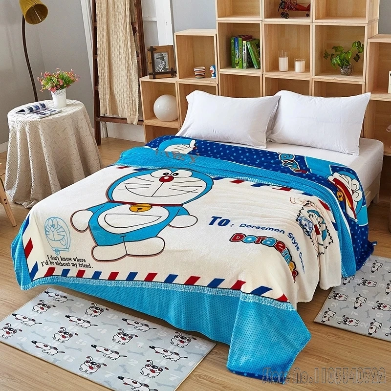 New Blue D-Doraemon Flannel Soft Baby Blanket Throw on Bed/Plane Air Conditioning Blankets for Kids Children Boys Bedspread