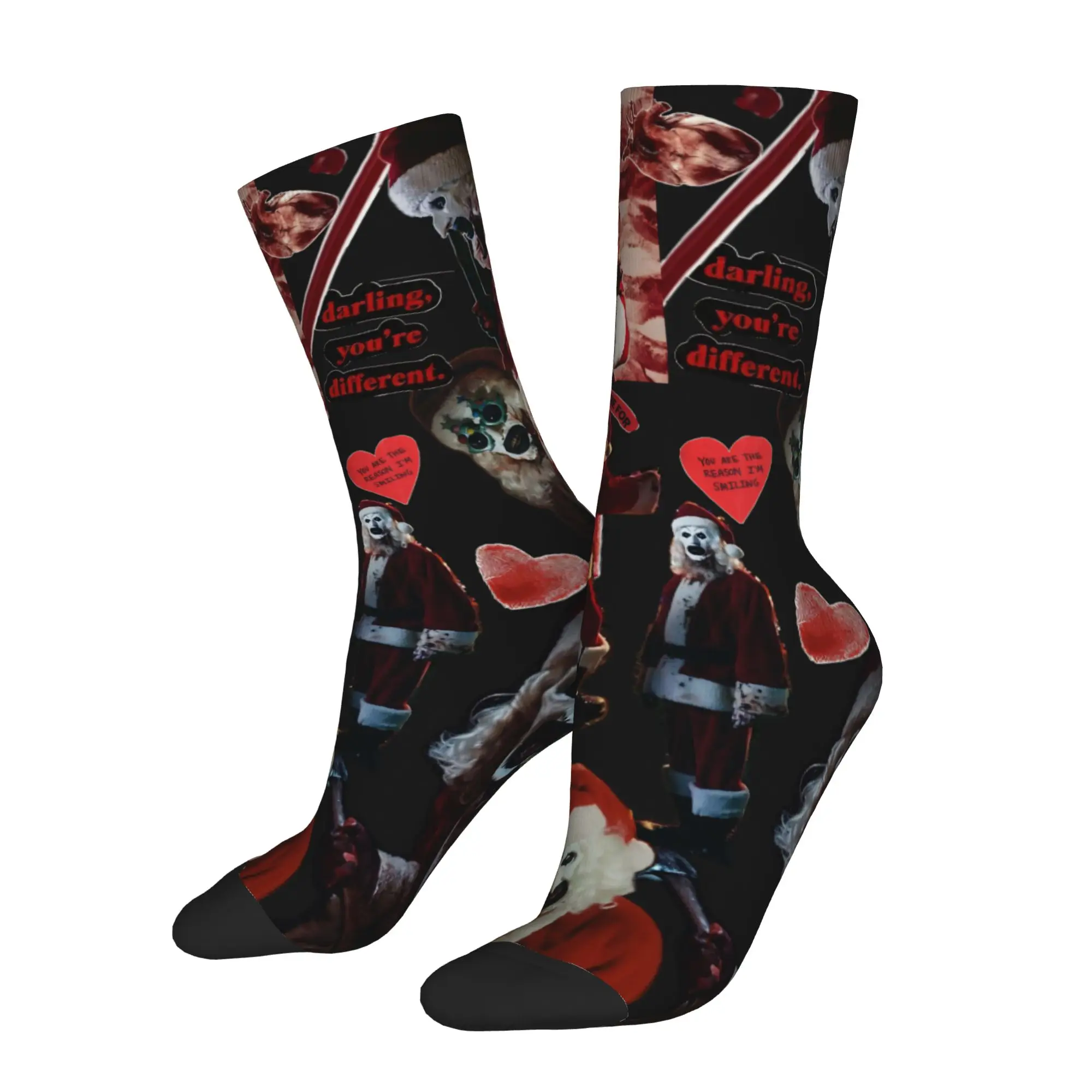Happy Funny Men's Socks Crazy Terrifier Christmas Sock Horror Movie High Quality Women's Socks Spring Summer Autumn Winter