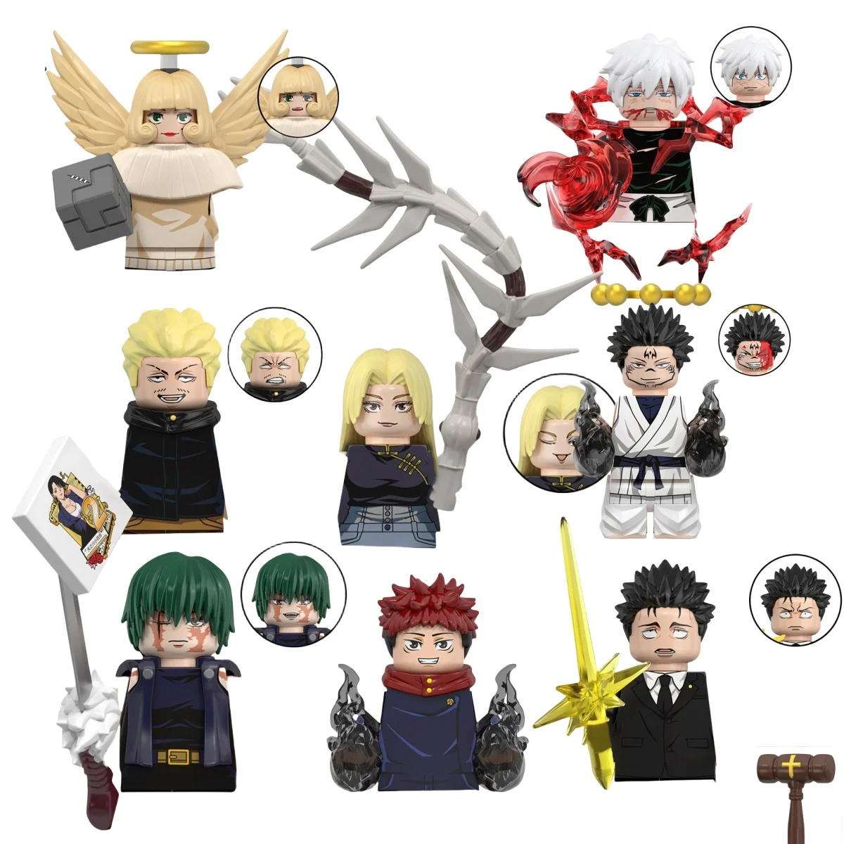 Jujutsu Kaisen Anime dessin animé Gojo Satoru Itadori Yuj Fushiguro Megumi Okkostu Yuta blocs de construction Mini figurines d'action jouet pour enfants