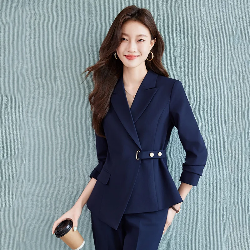 Suit Female Autumn and Winter Small Light Luxury Senior Sense Hotel Manager Interview Formal Wear Jewelry Shop Workwear