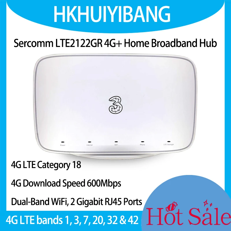 

Sercomm 4G Home Broadband CPE Router LTE2122GR Dual-Band AC1200 Cat18 LTE 4G Modem Sim Card WiFi Router With External Antennas