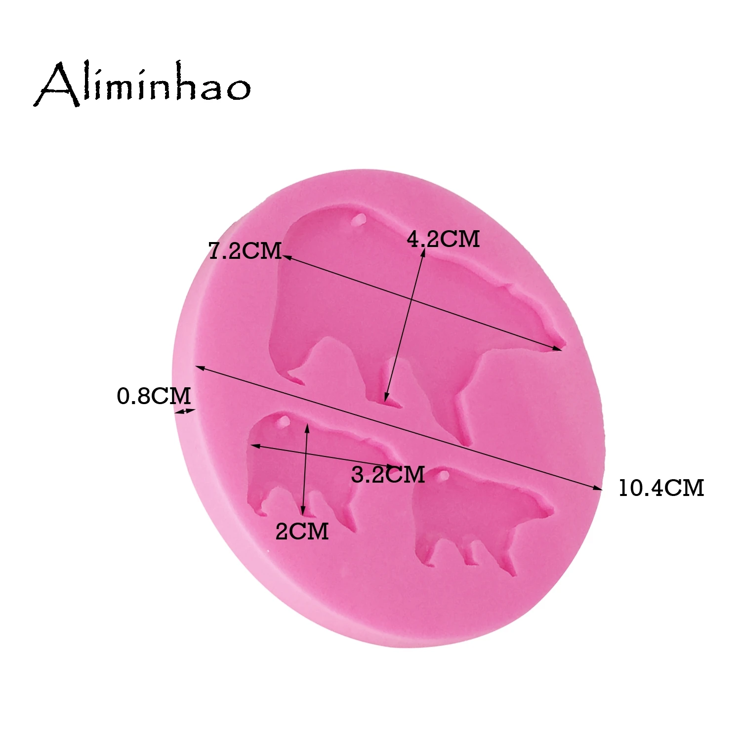DY0274 Shiny Bear Family Mold Mother Baby Silicone Molds DIY Epoxy Keychains Mould, Chocolate Fondant Craft Molds DIY Cake
