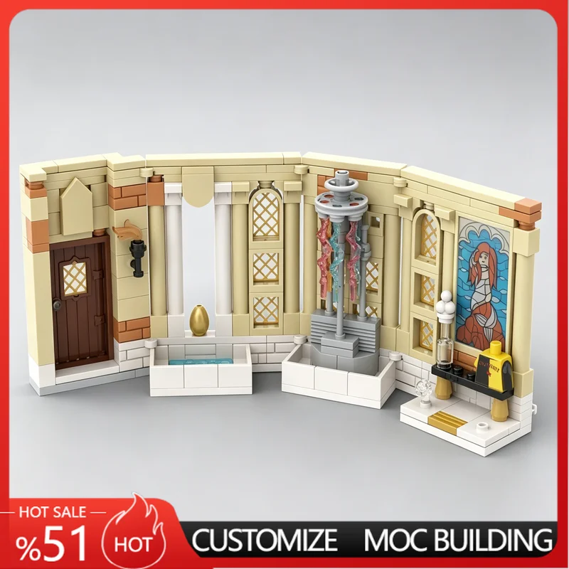 

214 PCS Prefects Bathroom Castle Scene Building Blocks MOC Model Assembly Toy Educational Home Decoration Birthday Gift For funs