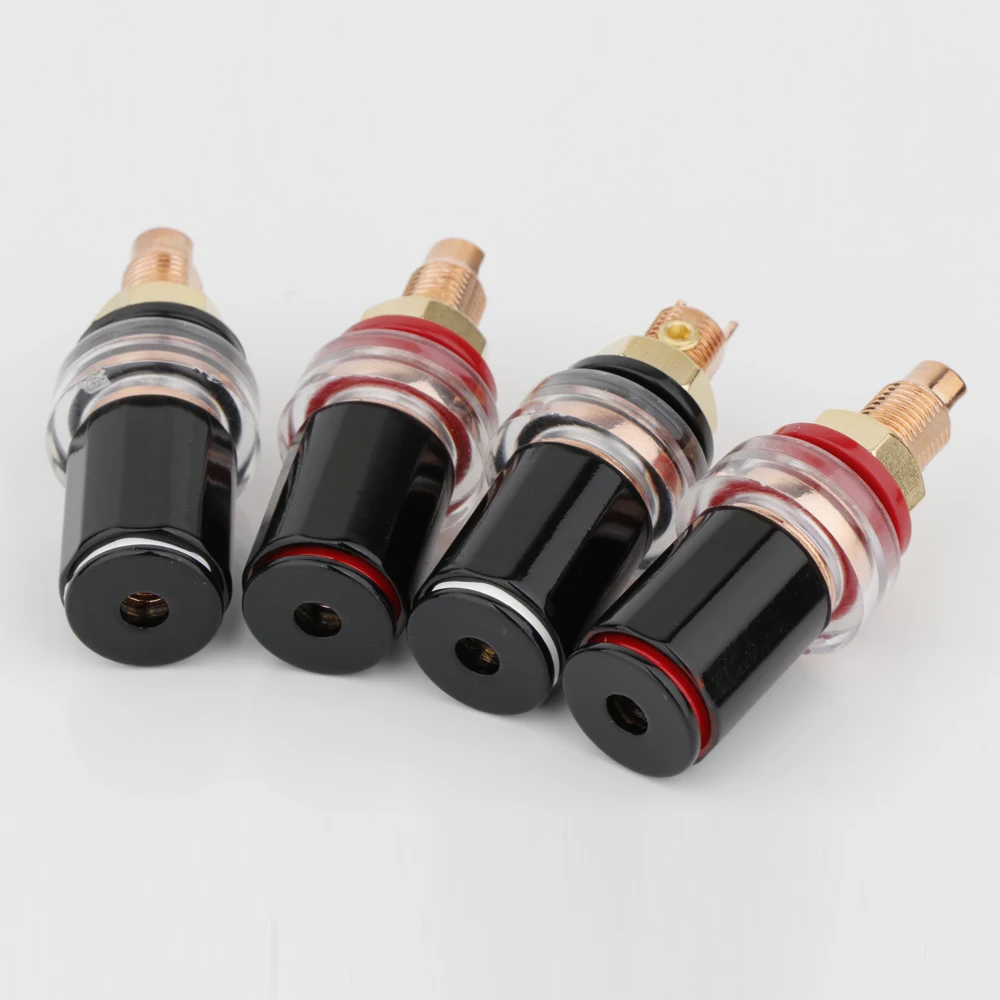 4 Stuks Koperen Binding Post 4Mm Bananenstekker Aansluiting Hi-End Binding Post Versterker Luidspreker Audio Connector Terminal