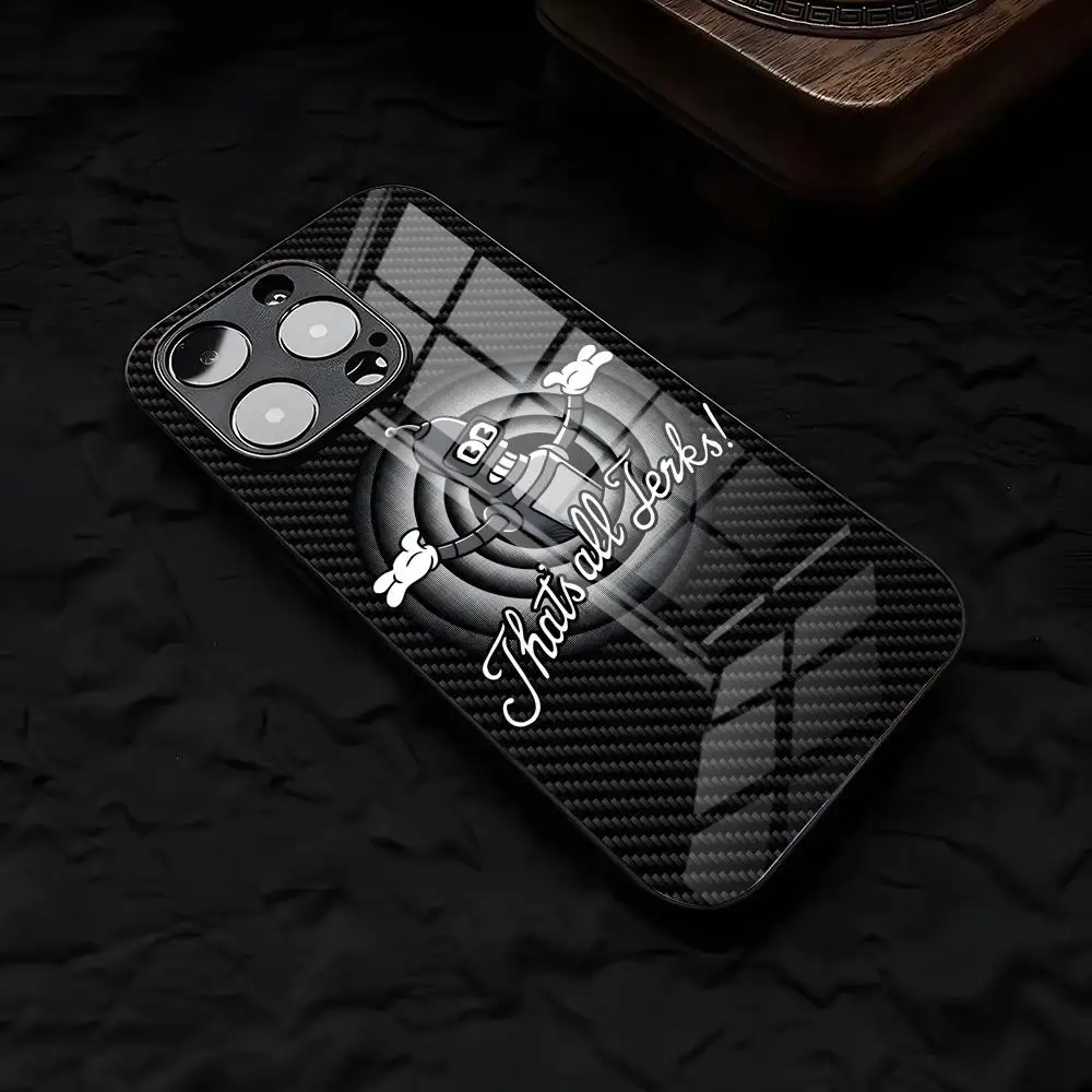 Custodia per telefono Anime F-Futuramas B-Benders per IPhone 17 Air 16 E Pro Max 15 14 13 Mini 12 Pro 11 Max Plus Cover in vetro nero