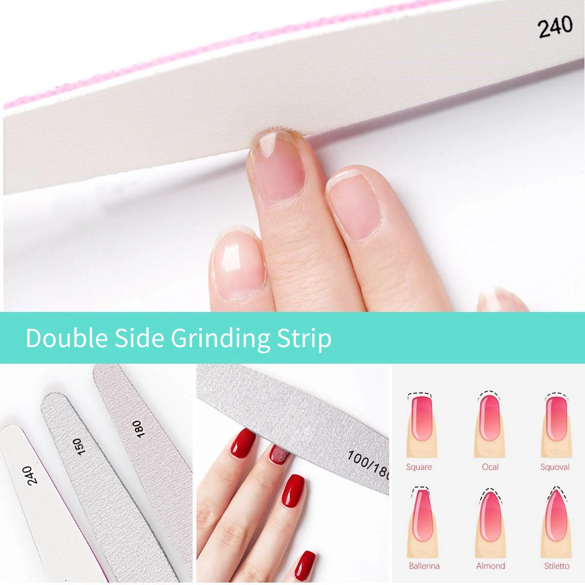 6 sztuk/zestaw pilniki do paznokci Double Grit Side szlifowanie blok buforowy 220/280-100/180-1000/400-240-180-150 szlifowanie Pedicure Manicure pliki