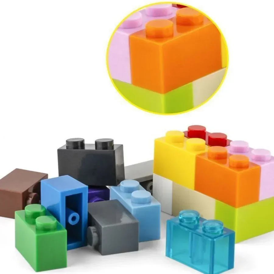 Blocs de construction en briques épaisses 1x2 points, 40 pièces, figurines éducatives et créatives, taille Compatible avec 3004 jouets ABS pour enfants