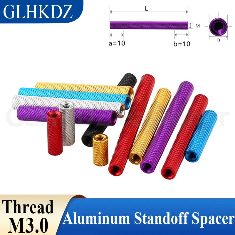 

M3 Colourful Round Knurled Aluminum Standoff Spacer 6 Colors Aluminum Spacer Standoff Column Rod for RC Model Parts