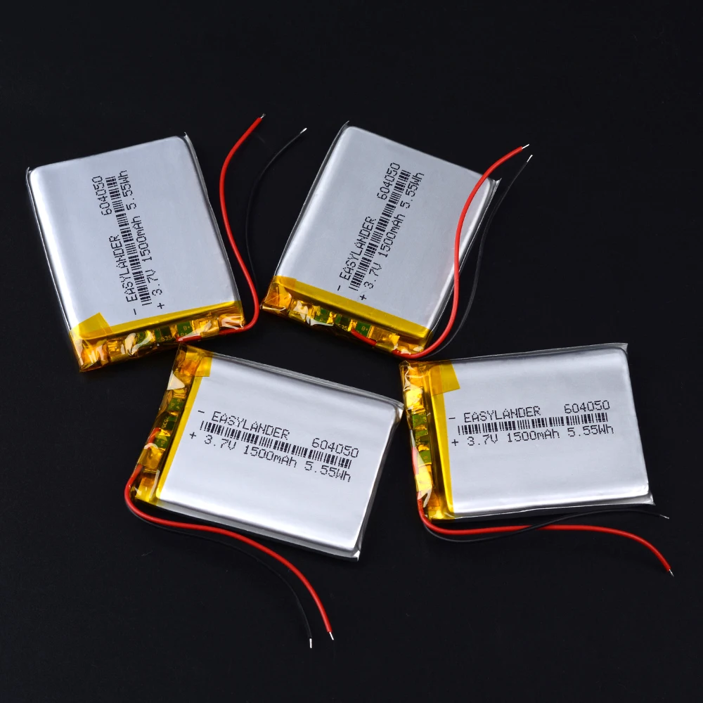 Batterie Lithium polymère, 3.7V, 1500mAh, 604050 cellules Lipo, pour jouet, MP3 MP4, GPS, haut-parleur, téléphone portable, DIY