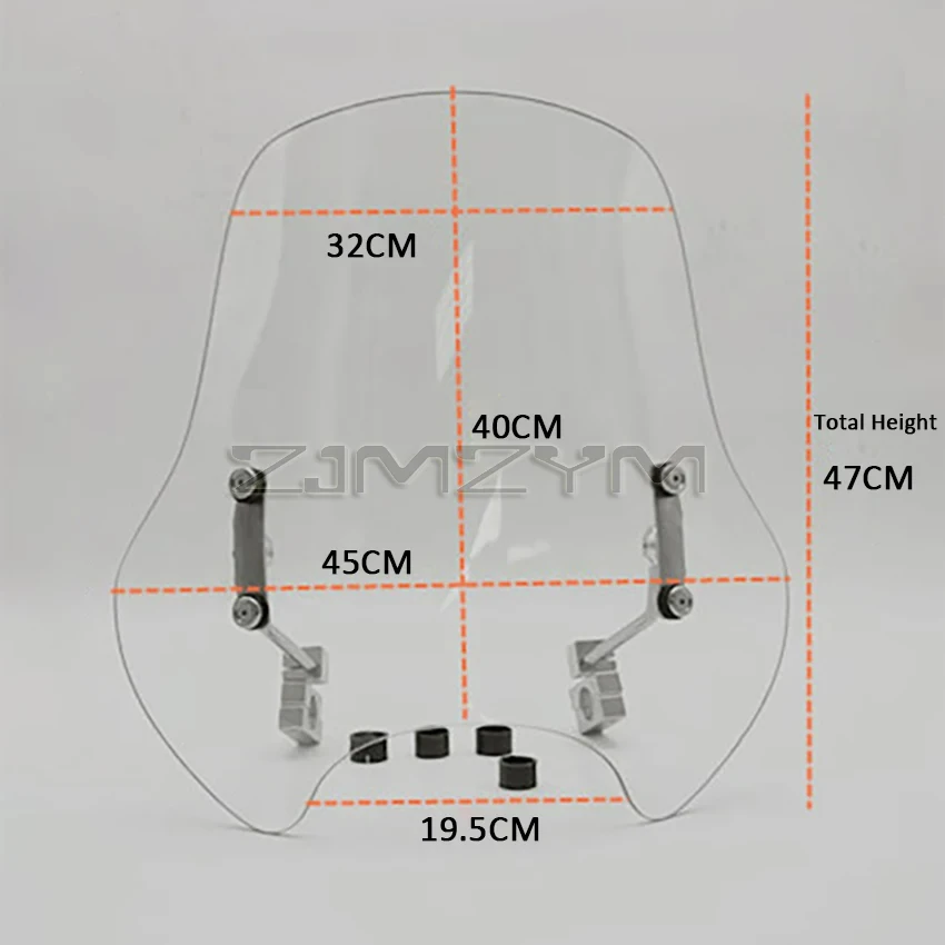 Universal Motorcycle Windshield Windscreen PC Material Modified Windshield Modified Front Windshield Suit For 95% Motorcycle