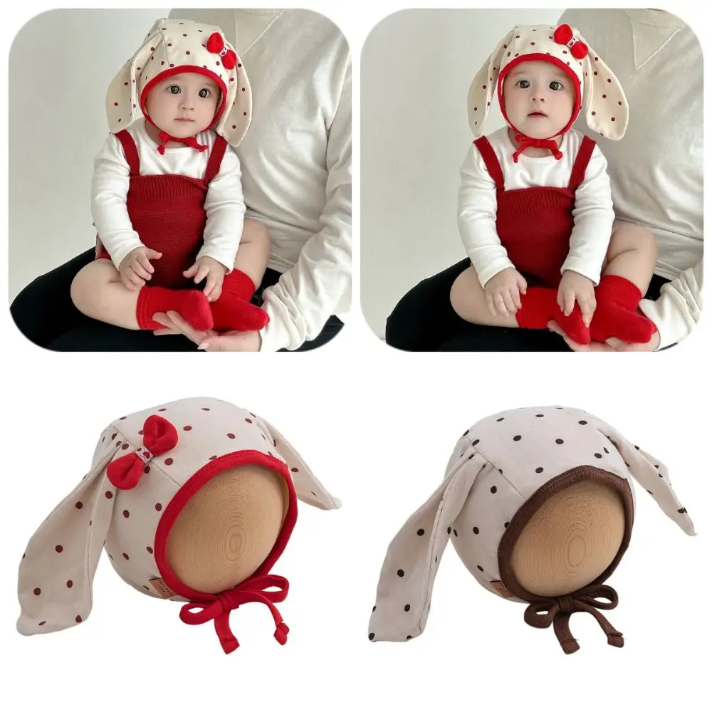 

Fashion Cute Baby Ear Protection Hats Sweet Soft Baby Fetal Cap with Tie Strap Breathable Newborn Beanie Hat Winter